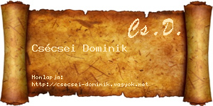 Csécsei Dominik névjegykártya