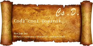 Csécsei Dominik névjegykártya